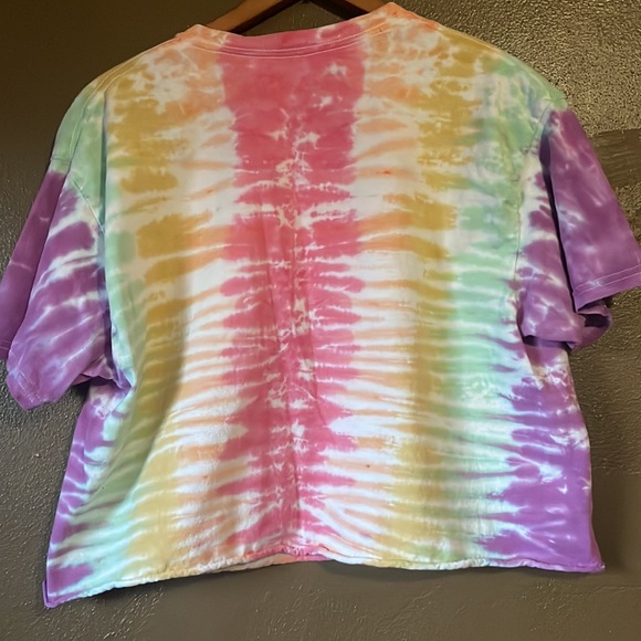 Y2K SpongeBob Nickelodeon Tie-Dye Cropped T-shirt / Size Medium/Large - Picture 4 of 4